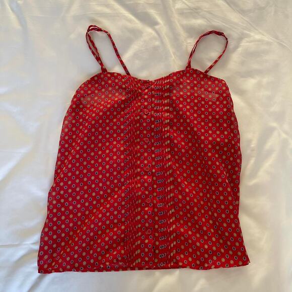 Y2K Mossimo Womens Red Polka Dot Tank Top Lightweight Casual Blouse Size Small - Picture 3 of 5